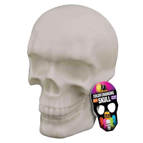 Magic Seasons Multicolored 5.25 in. LED Color Changing Skull Halloween Decor, Pack of 9