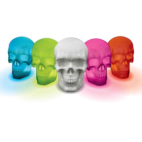 Magic Seasons Multicolored 5.25 in. LED Color Changing Skull Halloween Decor, Pack of 9