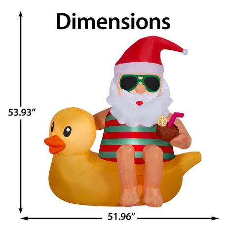 Gemmy Airblown LED Santa Sitting in Duck 5 ft. Inflatable