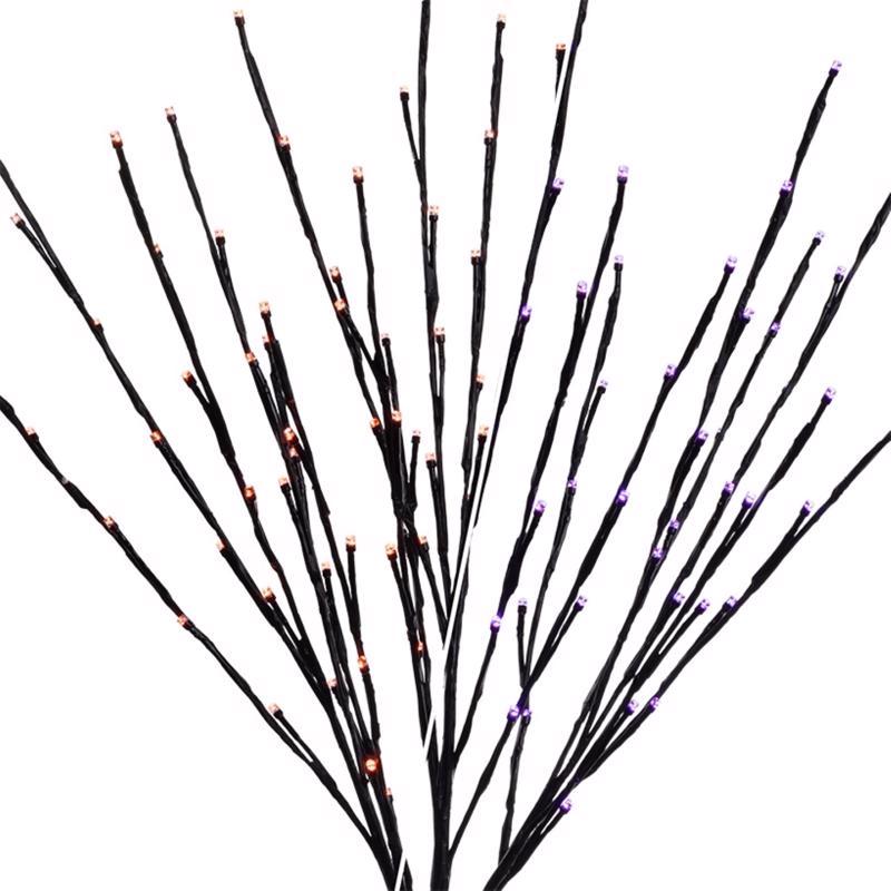 Celebrations Orange/Purple 32 in. LED Light Burst Halloween Decor, Pack of 6