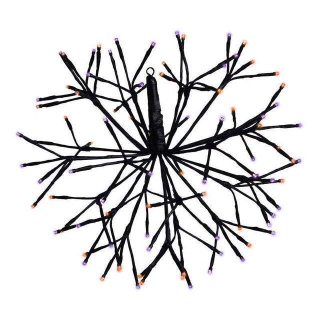 Celebrations Orange/Purple 16 in. LED Prelit Shimmering Sphere 3D Halloween Decor, Pack of 6