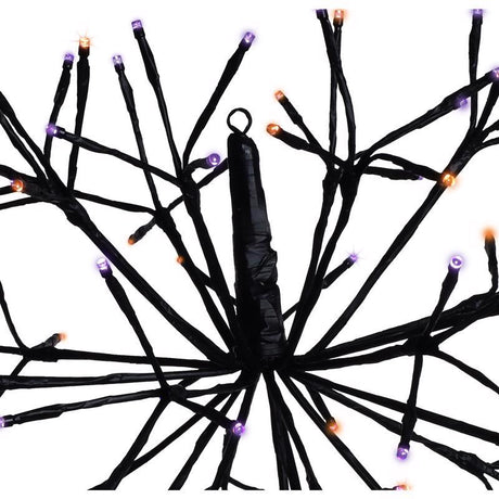Celebrations Orange/Purple 16 in. LED Prelit Shimmering Sphere 3D Halloween Decor, Pack of 6