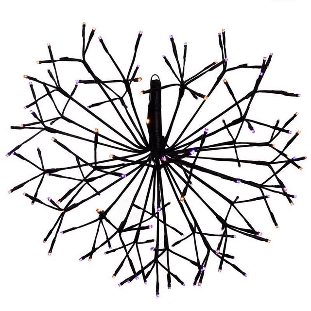 Celebrations Orange/Purple 20 in. LED Prelit Shimmering Sphere Halloween Decor