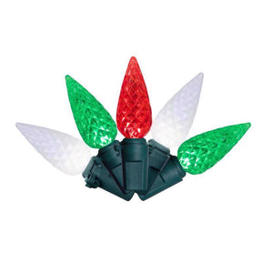 Celebrations Classic LED C6 Red/Green/Pure White 100 ct String Christmas Lights 24.75 ft.