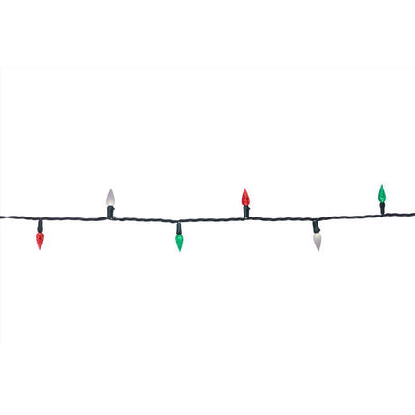 Celebrations Classic LED C6 Red/Green/Pure White 100 ct String Christmas Lights 24.75 ft.
