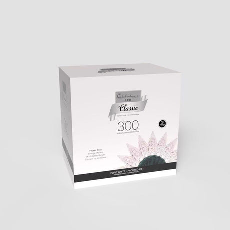 Celebrations Classic LED C6 Pure White 300 ct String Christmas Lights 74.5 ft.