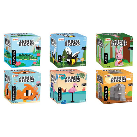 Block Tech Animal Puzzle Blocks Assorted, Pack of 24