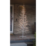 Celebrations LED Red/White Light Birch Tree 6.5 ft. Yard Decor