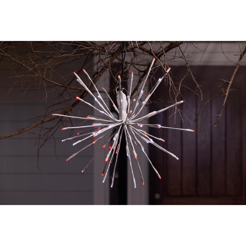 Celebrations LED Red/White 3 in1 Starlight Burst Deluxe 16 in. Hanging Decor