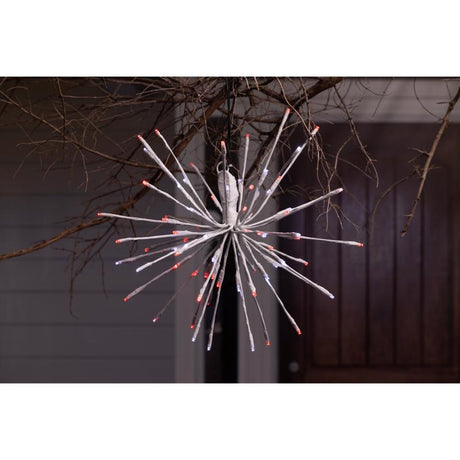 Celebrations LED Red/White 3 in1 Starlight Burst Deluxe 16 in. Hanging Decor