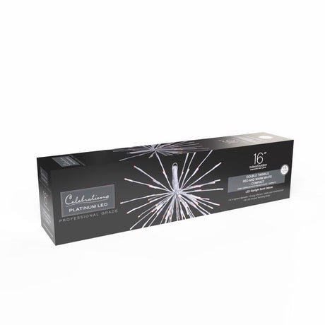 Celebrations LED Red/White Starlight Burst Deluxe 16 in. Hanging Decor