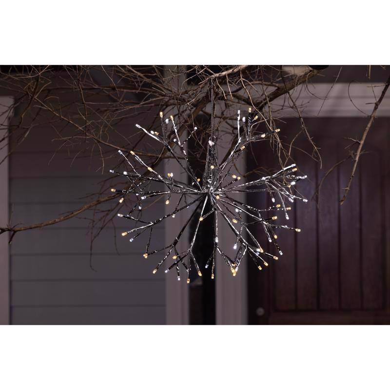 Celebrations LED Cool White Shimmering Sphere 16 in. Hanging Decor