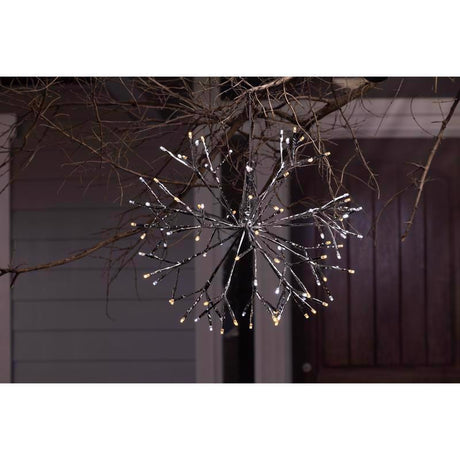Celebrations LED Cool White Shimmering Sphere 16 in. Hanging Decor