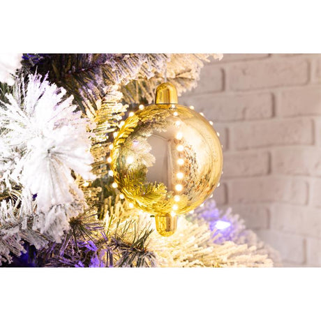 Celebrations LED Gold Snow Fall Ornament 4 in. Hanging Decor