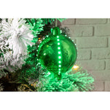 Celebrations LED Green Snow Fall Ornament 4 in. Hanging Decor
