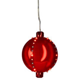 Celebrations LED Red Snow Fall Ornament 4 in. Hanging Decor