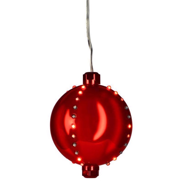 Celebrations LED Red Snow Fall Ornament 4 in. Hanging Decor