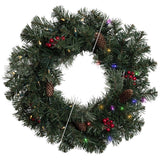 Celebrations 24 in. D LED Prelit Multicolored/Warm White Mixed Pine Rechargeable Wreath