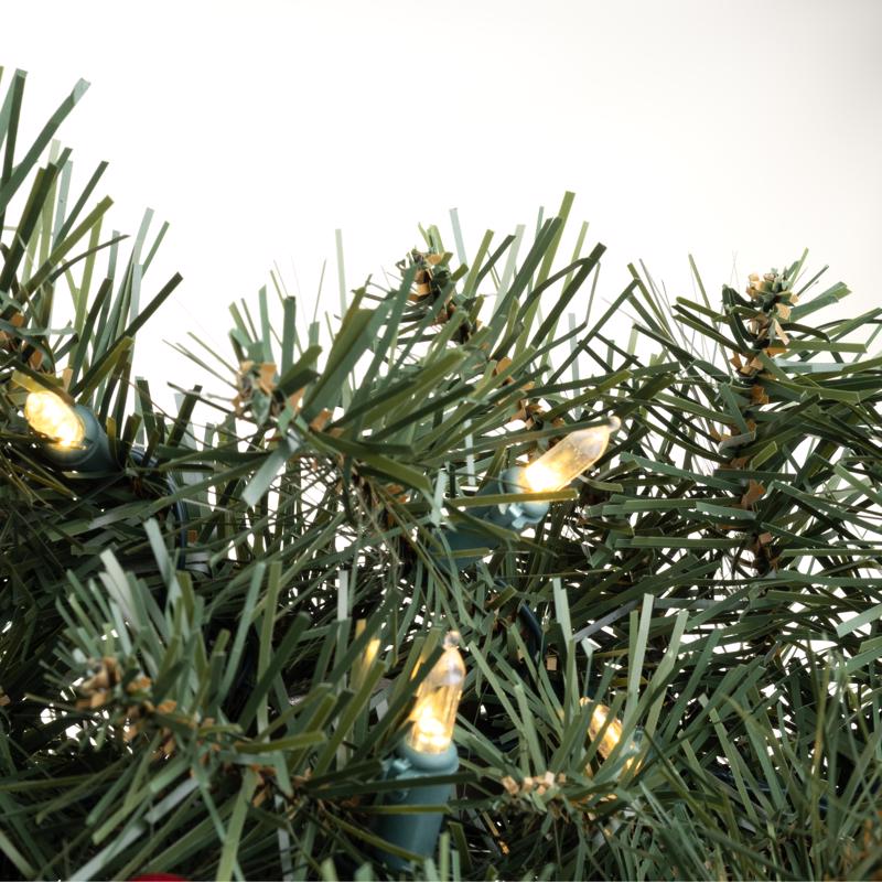 Celebrations 24 in. D LED Prelit Multicolored/Warm White Mixed Pine Rechargeable Wreath