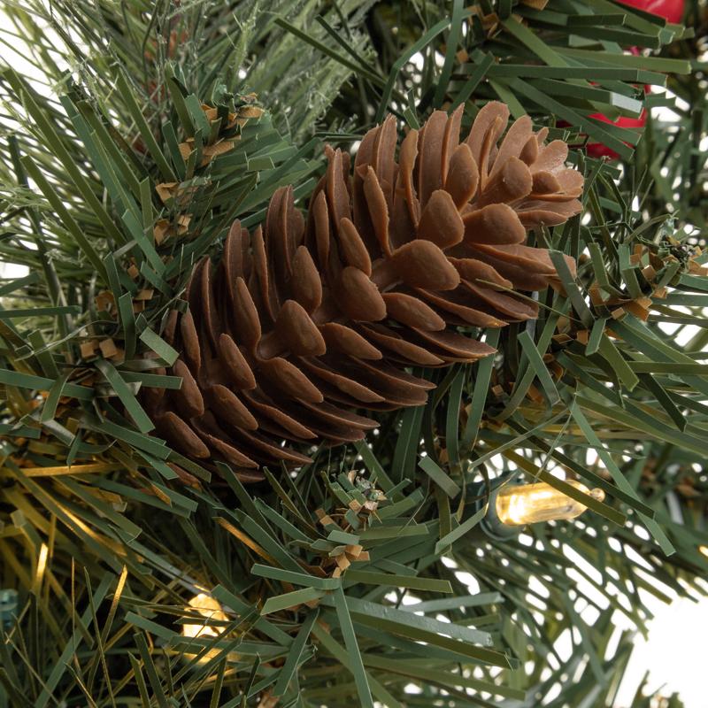 Celebrations 24 in. D LED Prelit Multicolored/Warm White Mixed Pine Rechargeable Wreath