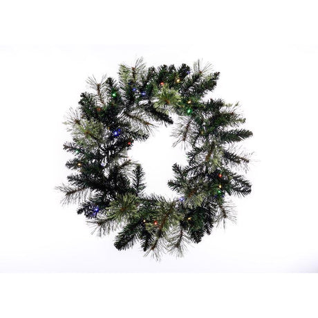 Celebrations LED Prelit Multicolored/Warm White Mixed Pine Wreath