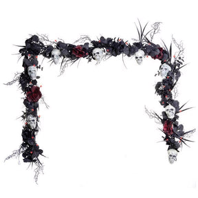 Celebrations Red 50 ct 9 ft. LED Skull Garland Halloween Decor
