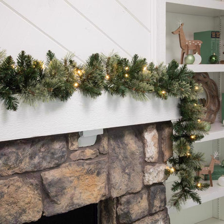 Celebrations 9 ft. L LED Prelit Multicolored Mixed Pine Garland