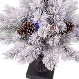 Celebrations 2 ft. Full LED 35 ct Snowy Color Changing Porch Bush