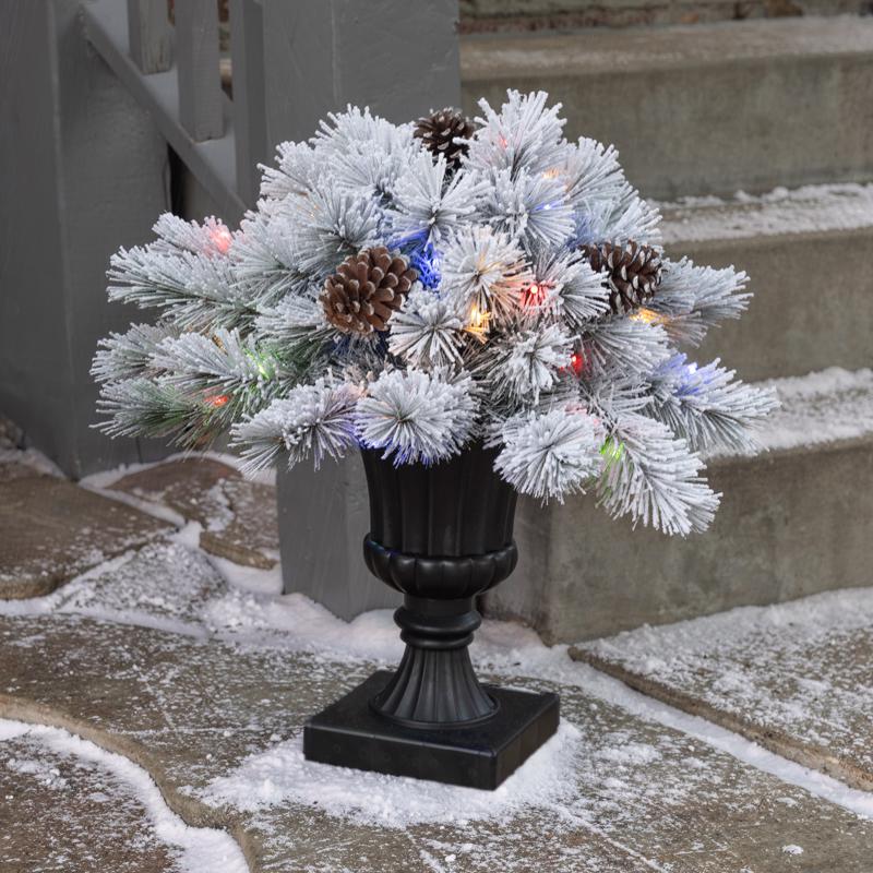 Celebrations 2 ft. Full LED 35 ct Snowy Color Changing Porch Bush