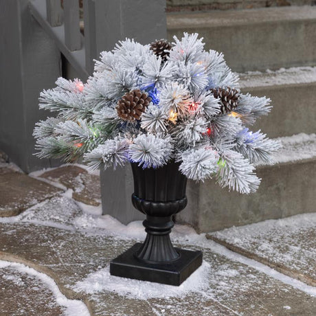 Celebrations 2 ft. Full LED 35 ct Snowy Color Changing Porch Bush