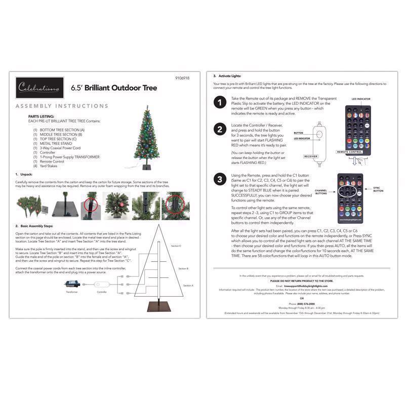 Celebrations 7 ft. Full LED 270 ct Brilliant Color Changing Christmas Tree