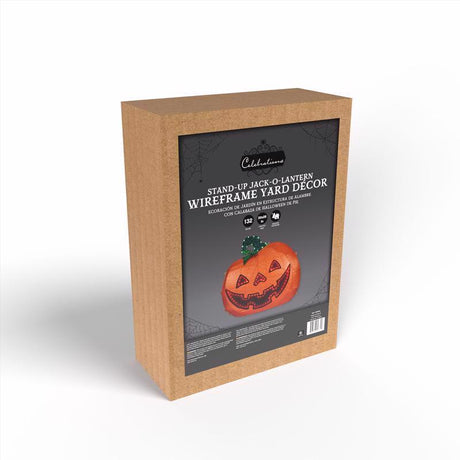Celebrations Halloween Orange 27 in. Happy Face Lantern Halloween Decor