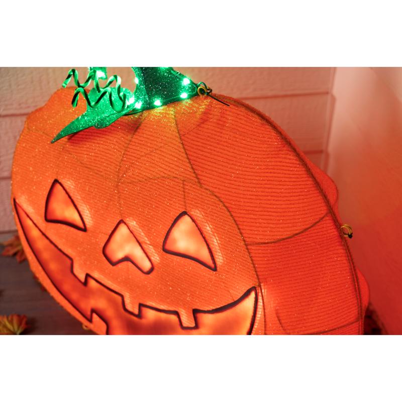 Celebrations Halloween Orange 27 in. Happy Face Lantern Halloween Decor