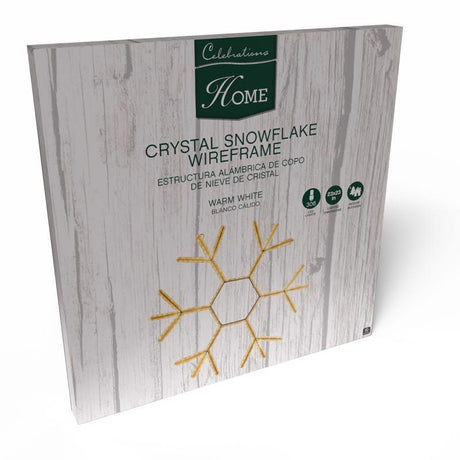 Celebrations LED Warm White Crystal Snowflake 23 in. Hanging Decor