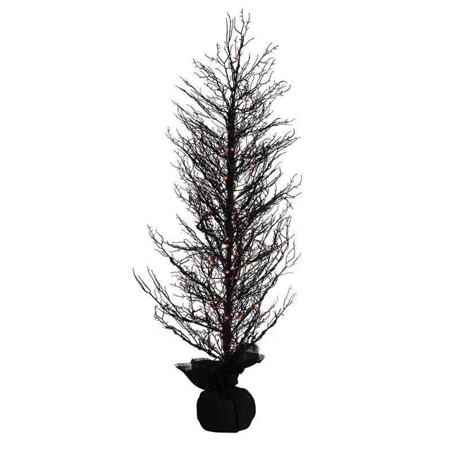 Celebrations Halloween Orange/Purple 100 ct 5 ft. LED Prelit Twiggy Halloween Tree Halloween Decor