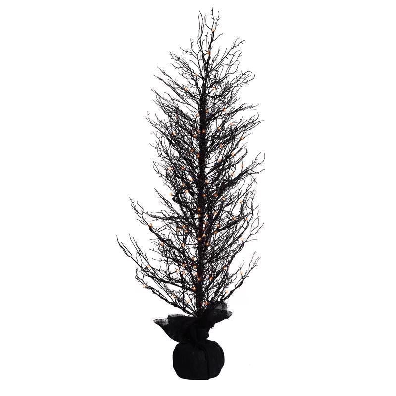 Celebrations Halloween Orange/Purple 100 ct 5 ft. LED Prelit Twiggy Halloween Tree Halloween Decor