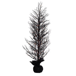 Celebrations Halloween Orange/Purple 100 ct 5 ft. LED Prelit Twiggy Halloween Tree Halloween Decor