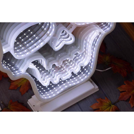 Celebrations Halloween White 23 in. LED Prelit Skull Infinity Halloween Decor