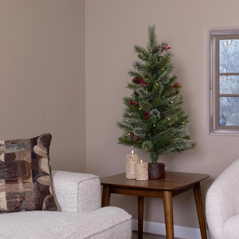 Celebrations 3 ft. Slim LED 50 ct Skinny Cashmere Table Top Color Changing Christmas Tree