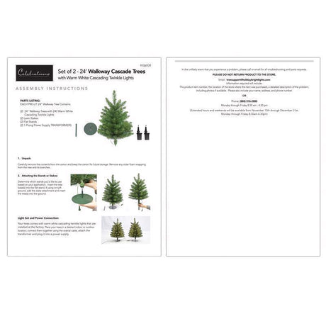 Celebrations LED Warm White Walkway Cascade 24 in. Christmas Tree