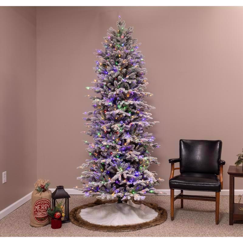 Holiday Bright Lights 7-1/2 ft. Slim LED 1250 ct Emerald Pine Sparkle Christmas Tree
