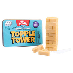 Fizz Teeny Town Topple Tower Puzzle Blocks Brown 30 pc