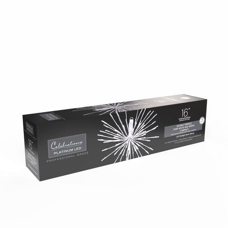 Celebrations LED Green/White Starlight Burst 16 in. Hanging Decor