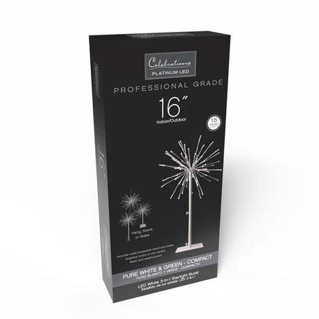 Celebrations LED Green/White 3 in1 Starlight Burst Deluxe Spearmint 16 in. Hanging Decor