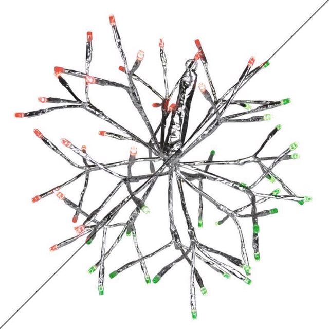 Celebrations LED Green/Red Shimmering Sphere 20 in. Hanging Decor