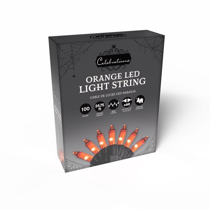 Celebrations Orange 100 ct LED String Lights