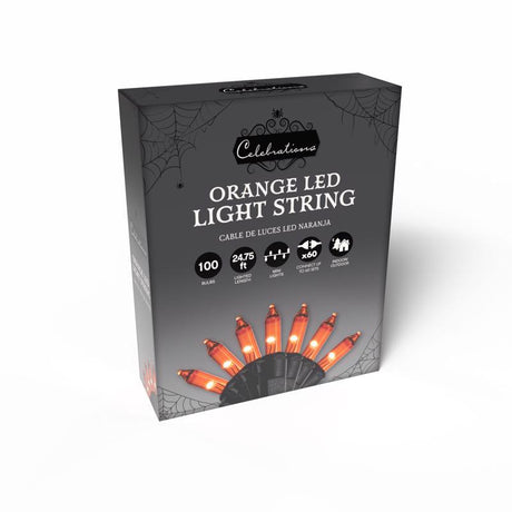 Celebrations Orange 100 ct LED String Lights