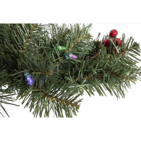 Celebrations 6 ft. L LED Prelit Multicolored/Warm White Mixed Pine Rechargeable Garland