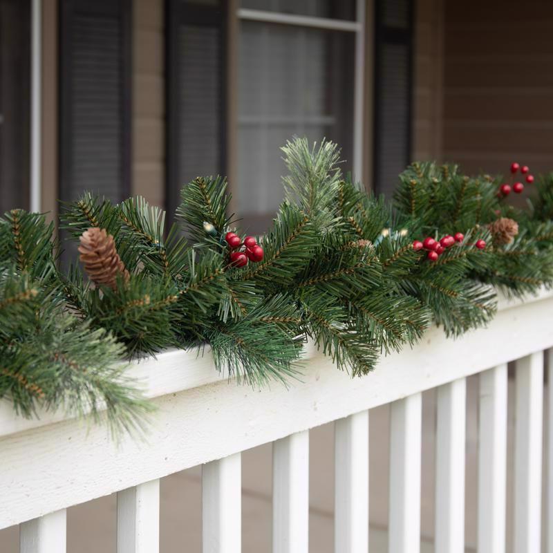 Celebrations 6 ft. L LED Prelit Multicolored/Warm White Mixed Pine Rechargeable Garland