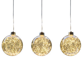 Celebrations LED Warm White Globe Ornament 8 in. Hanging Decor